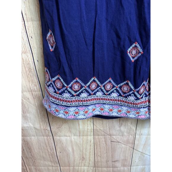 Sundance Flowy Embroidered Pants Navy Size M - Picture 3 of 8